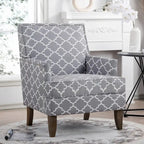 Poltroncine d'accento rivestite in tessuto con gambe in legno