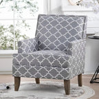 Poltroncine d'accento rivestite in tessuto con gambe in legno