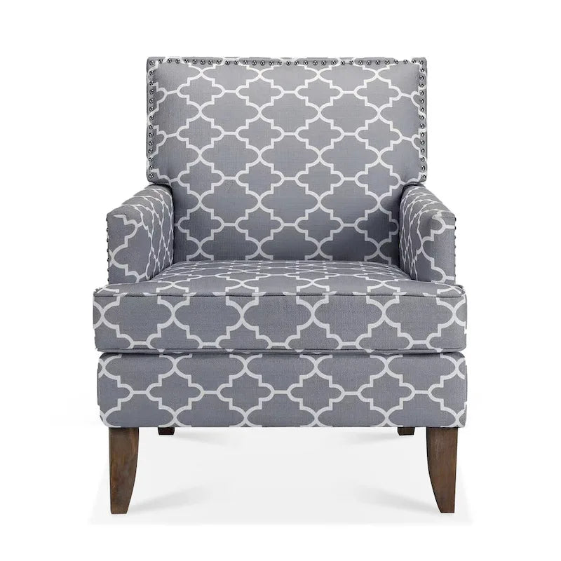 Poltroncine d'accento rivestite in tessuto con gambe in legno