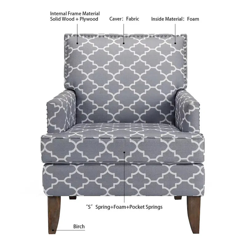 Poltroncine d'accento rivestite in tessuto con gambe in legno