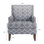 Poltroncine d'accento rivestite in tessuto con gambe in legno