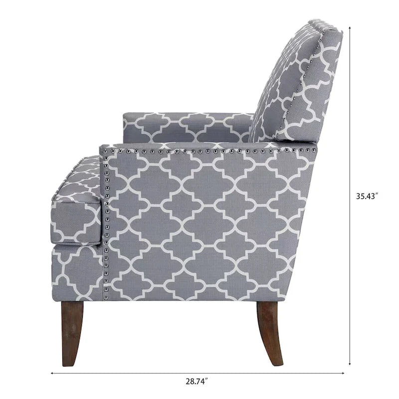Poltroncine d'accento rivestite in tessuto con gambe in legno